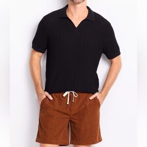 Grayers Black Boca Cotton Linen Johnny Collar
Polo Size M